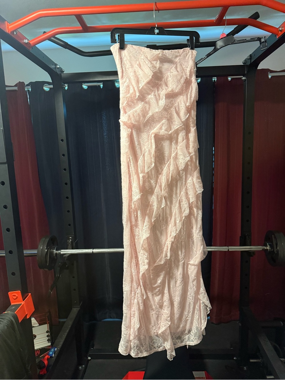 wild fable Light Pink Lace-Trim Dress